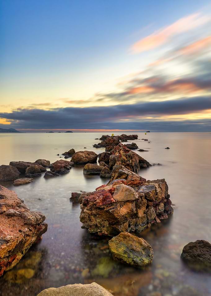 Sunrise calm sea ibiza