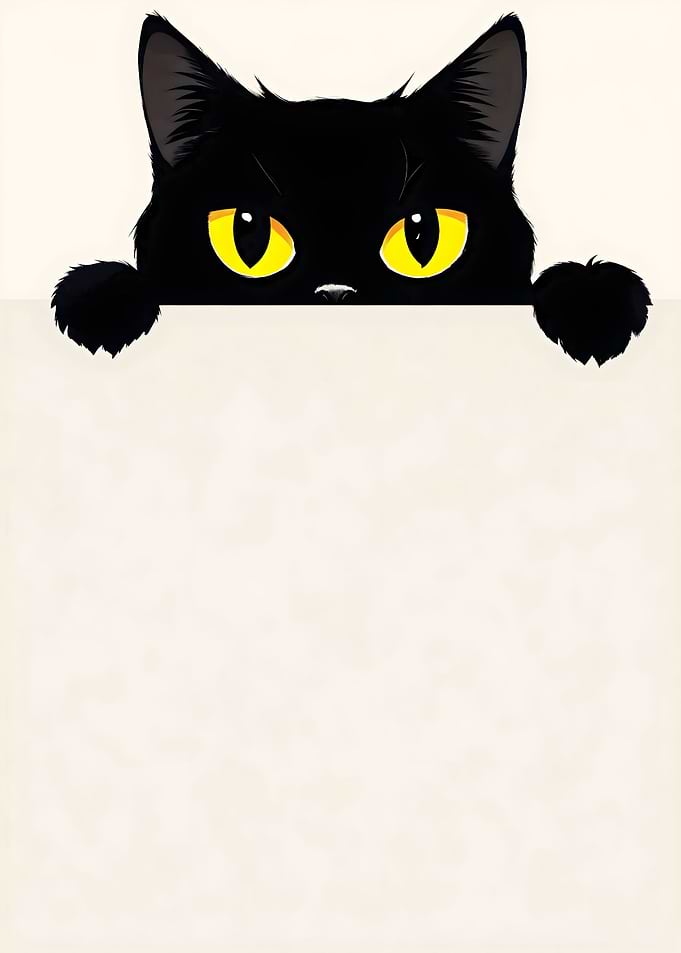 funny black cat