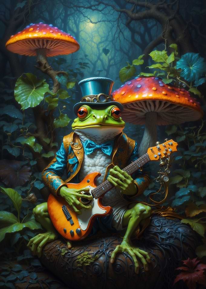 Psychedelic Steampunk Frog