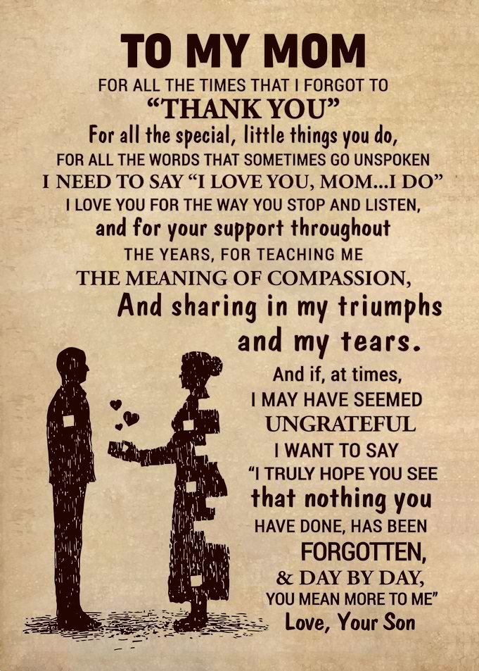 To My Mom Gift For Mom