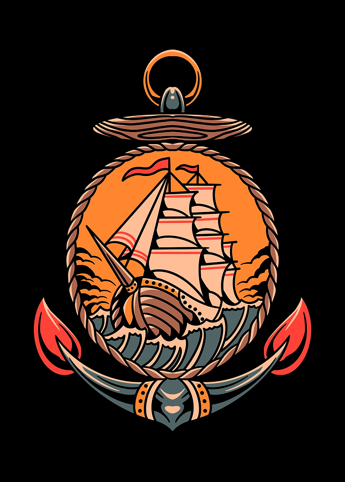 ship and anchor tattoo