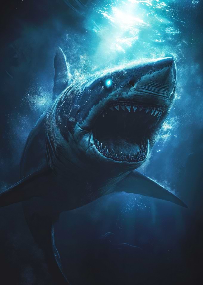 shark attack in sea