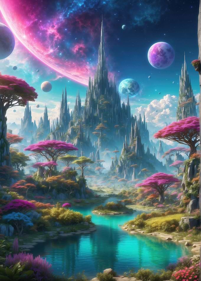 Colorful fantasy landscape