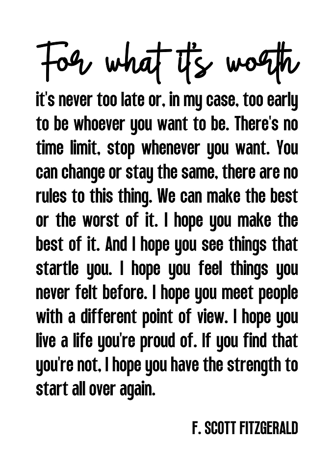 F Scott Fitzgerald Quote