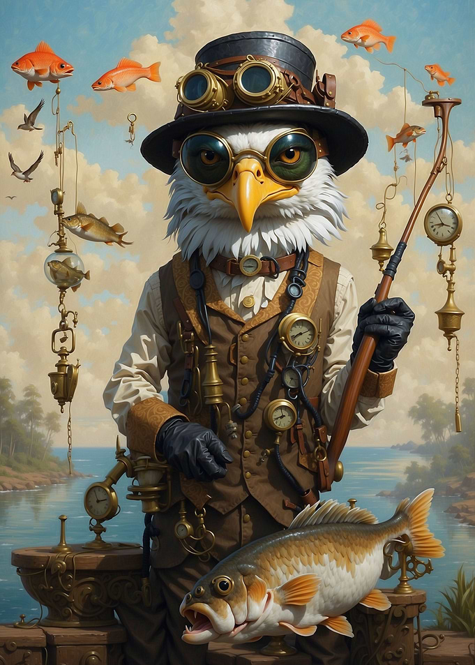 Steampunk Bass Bald Eagle