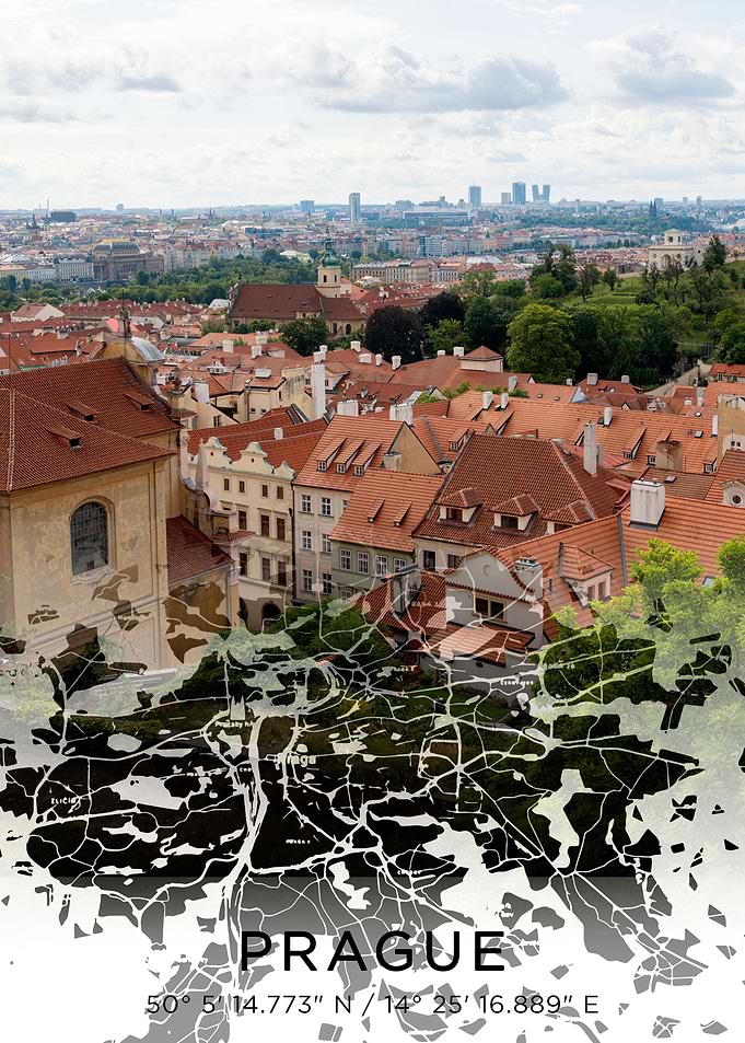 Prague City Map White