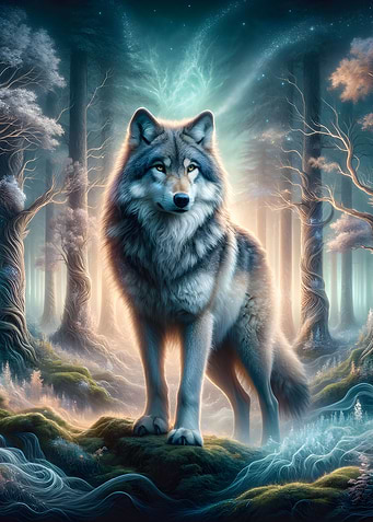 Mysterious Forest Wolf