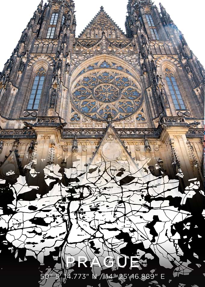 Prague City Map Dark