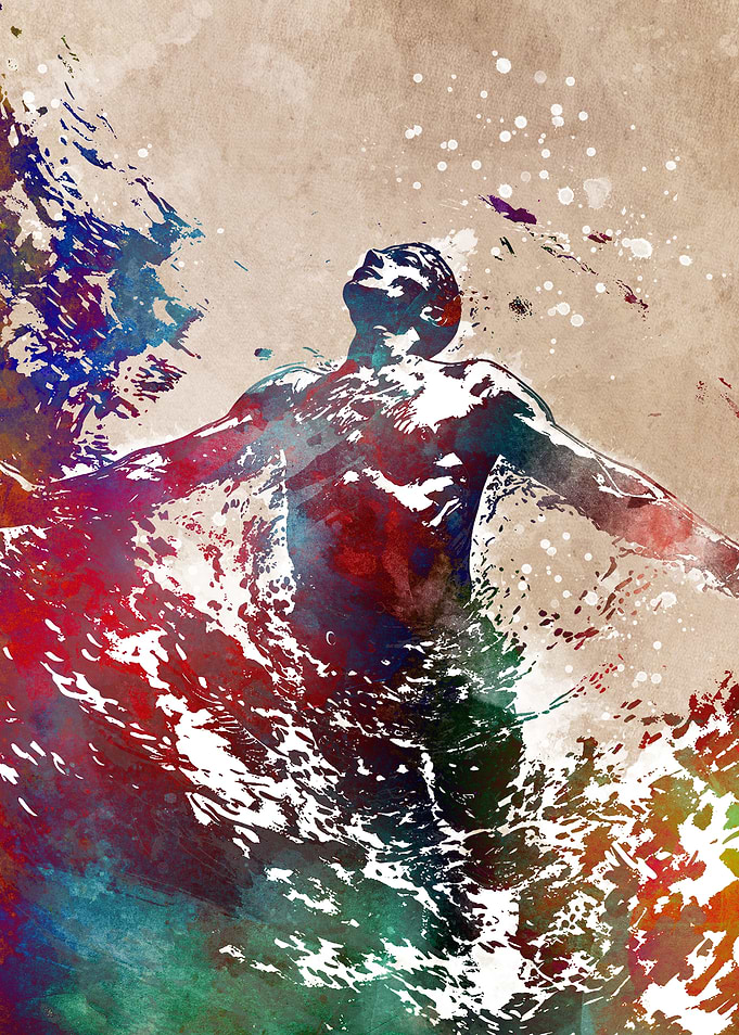 Swimmer sport art