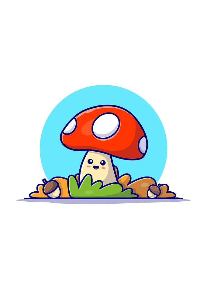 Happy Cute Mushroom