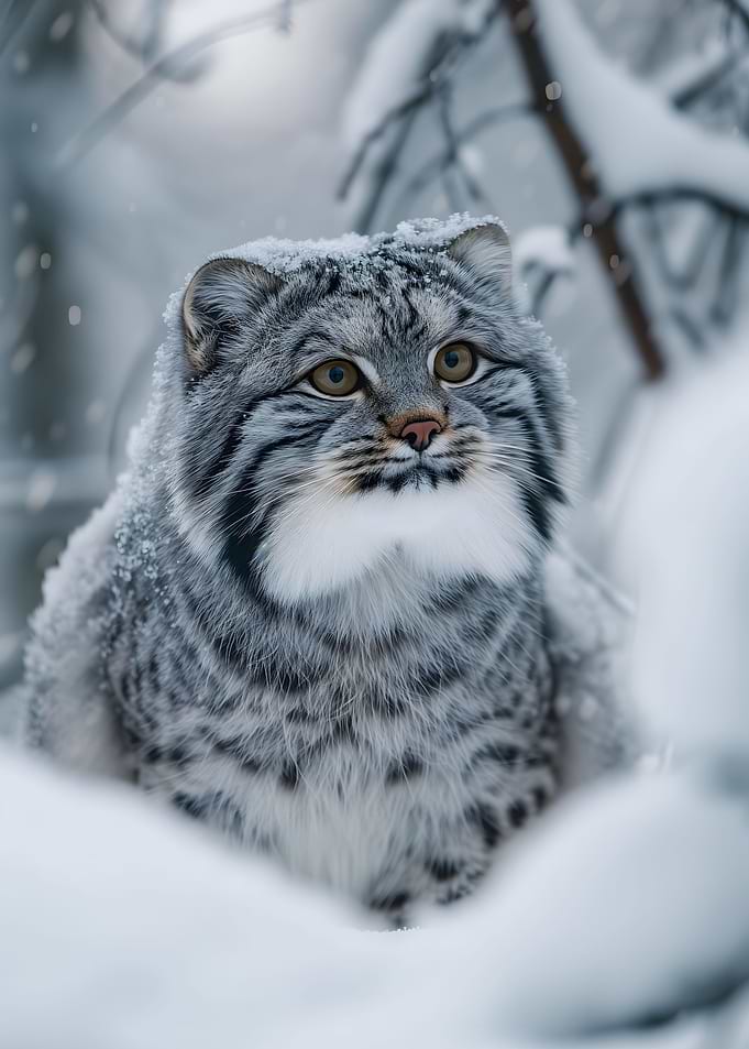 Manul Pallas Cat in Snow
