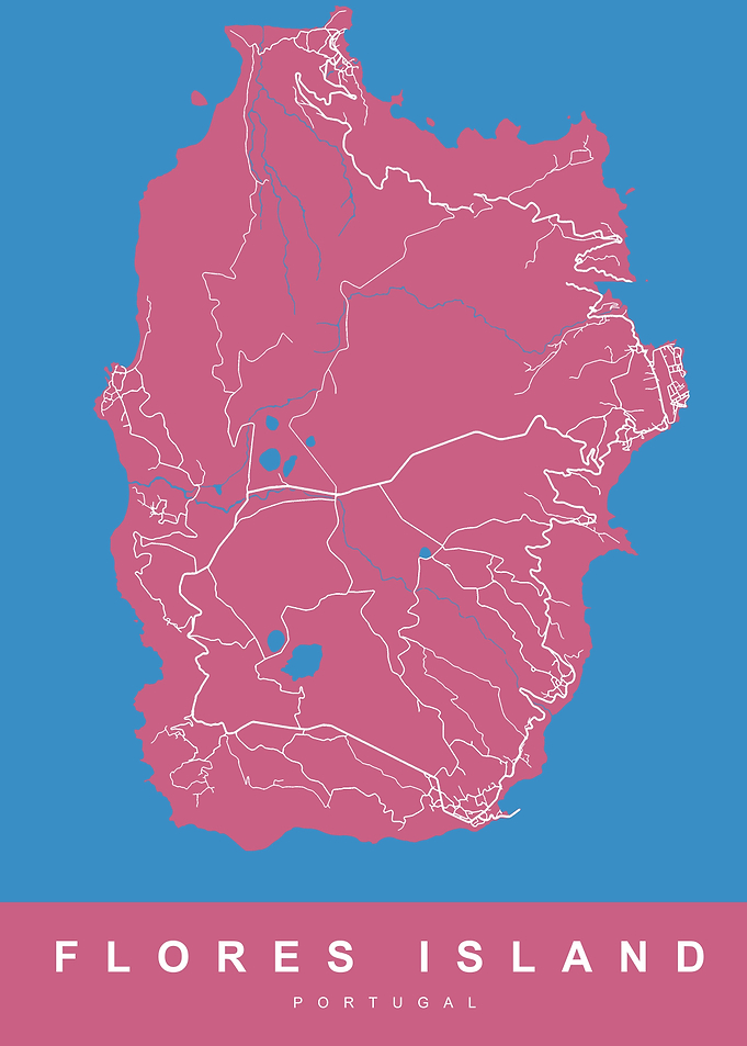 MAP FLORES ISLAND PORTUGAL