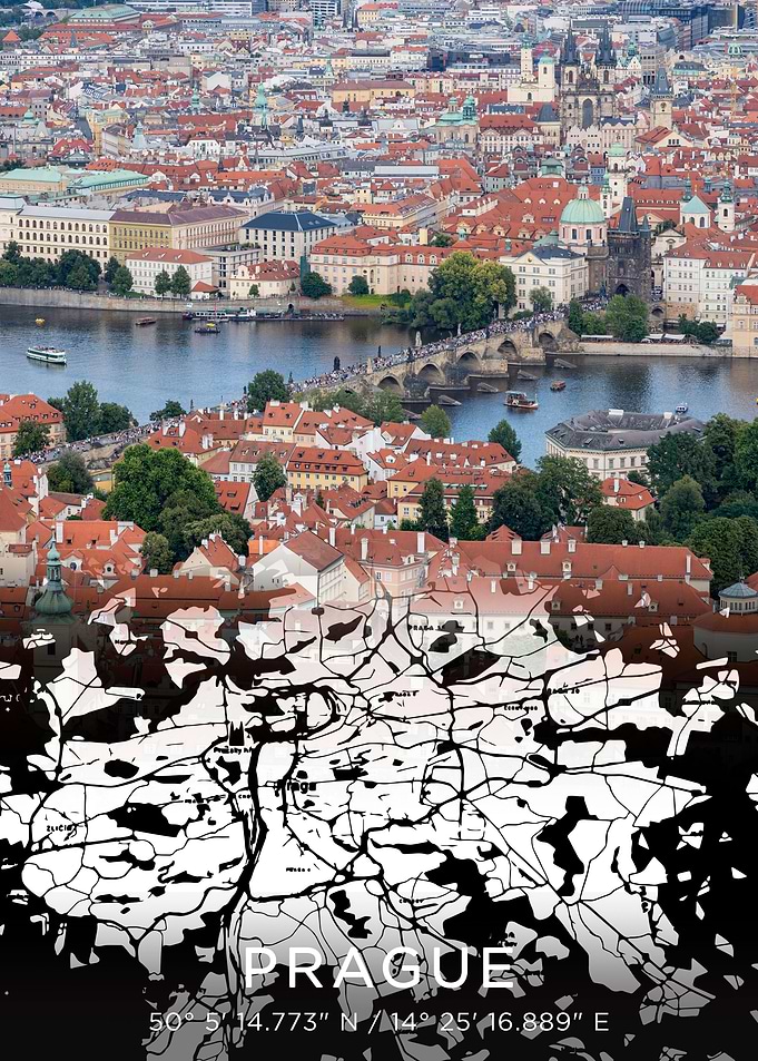 Prague City Map Dark