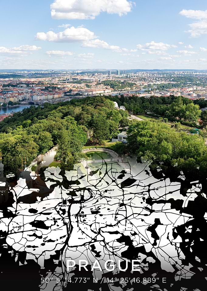 Prague City Map Dark