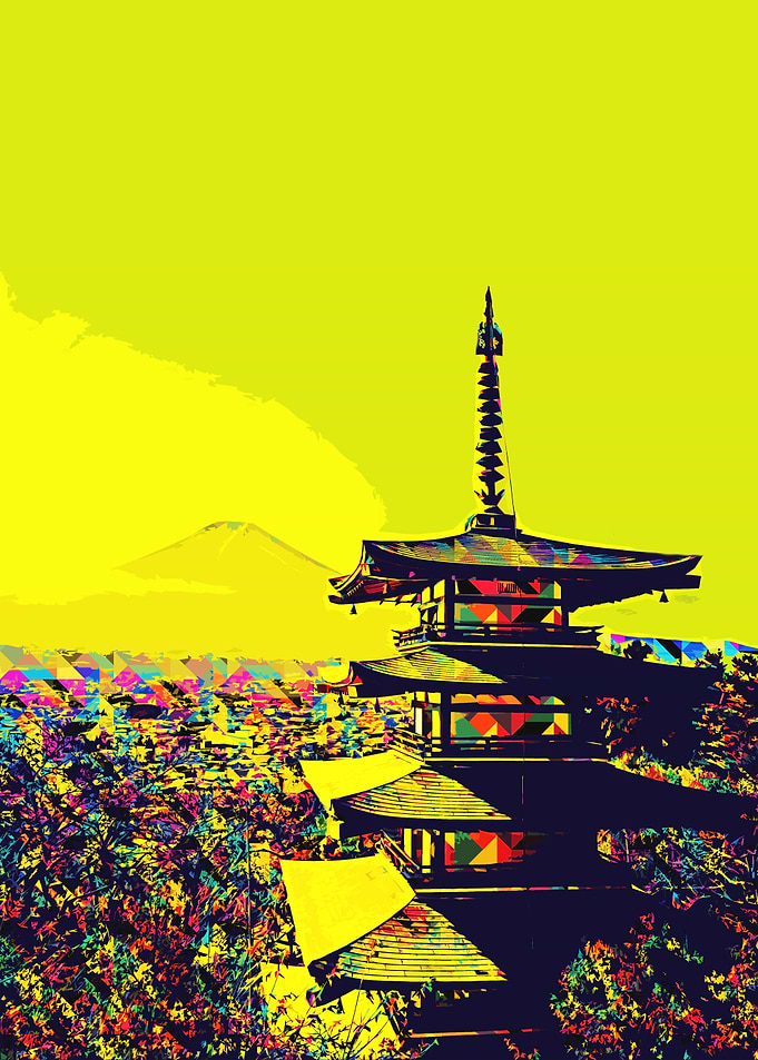 Japanese Landscape Pop Art
