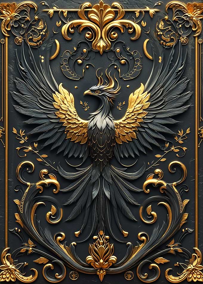 Golden Queen Phoenix Art