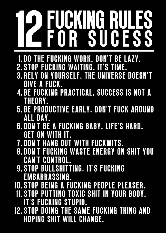 12 Fucking Rules Success