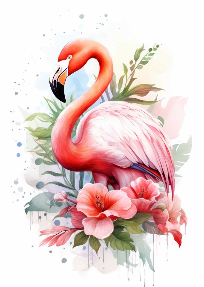 Flamingo Watercolor