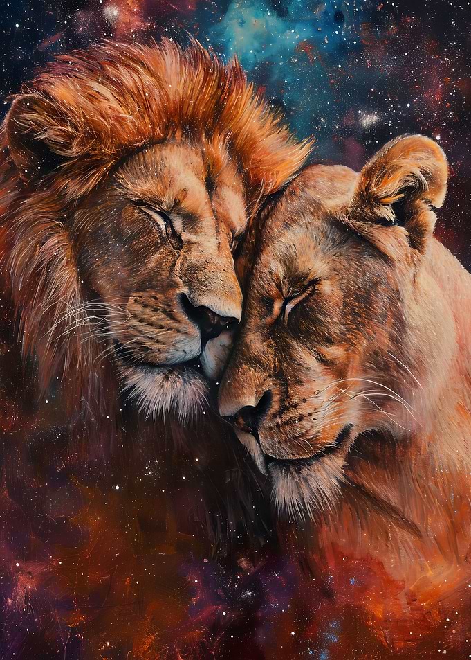 Two Lions In Love