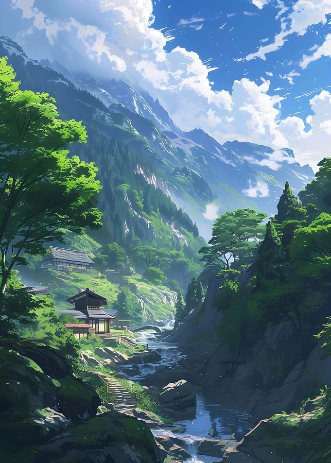 Mountain in Anime