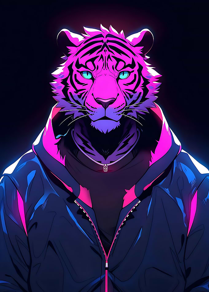white tiger neon