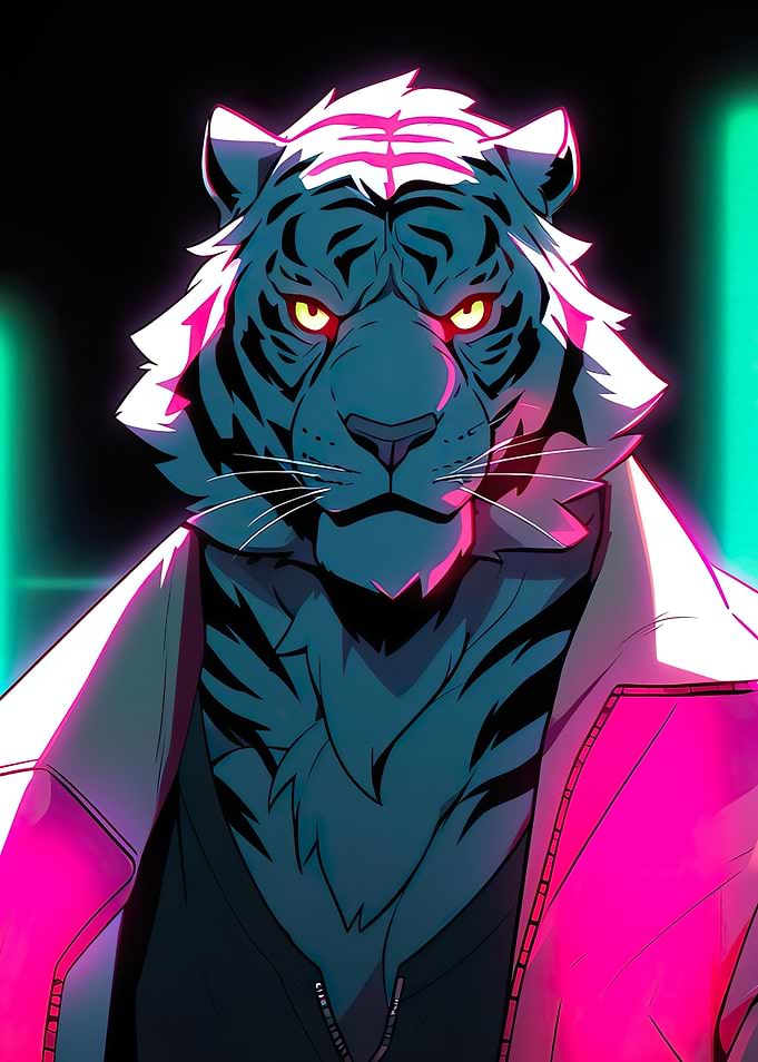 white tiger neon