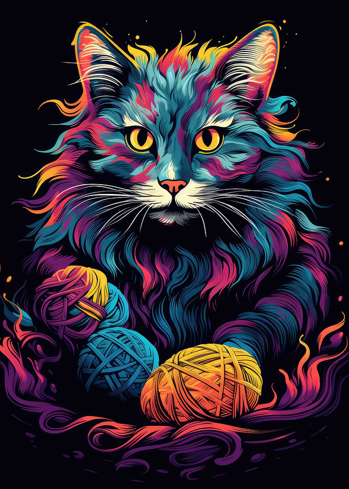 Cat and wool