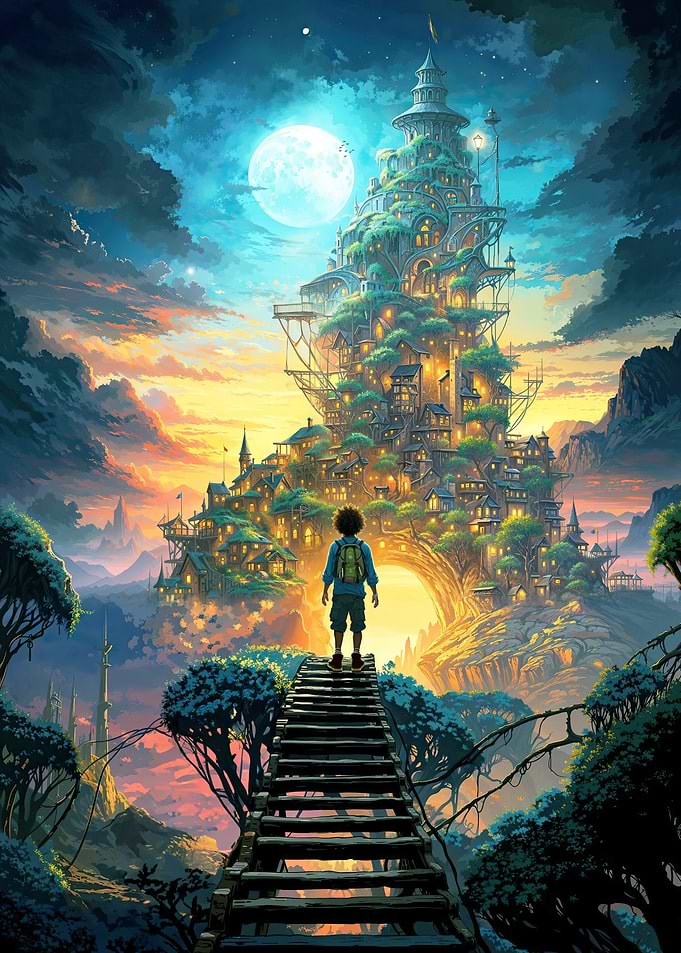 Kid and village castle