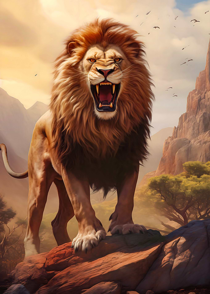 Angry Wild Lion King