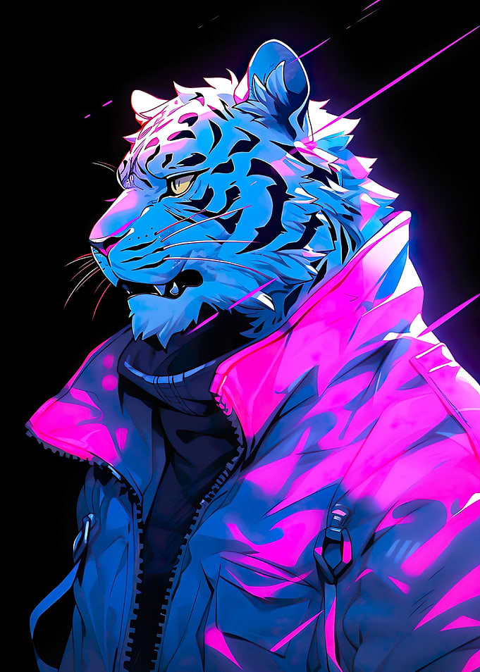 white tiger neon