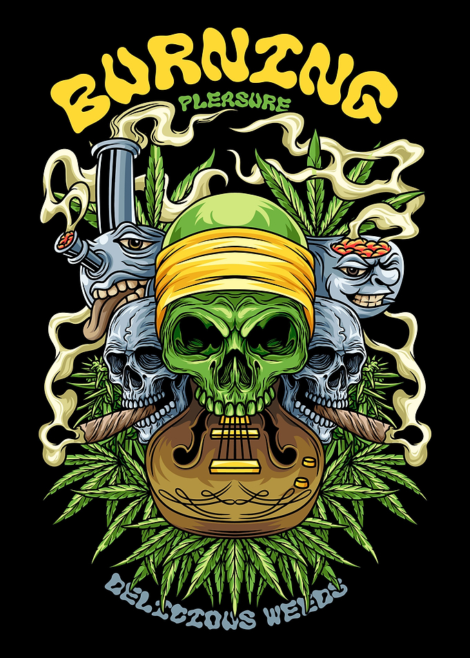 3 Skull Weeds With Text