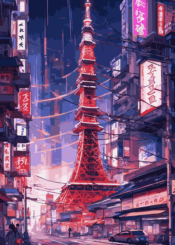 Neon Japan Tokyo Tower 9