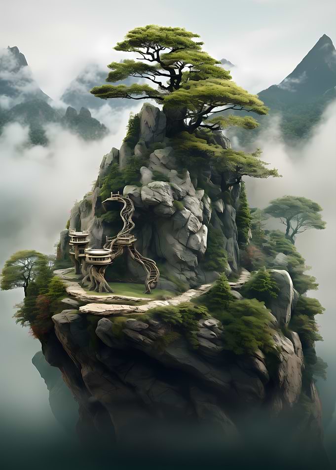 Abstract Bonsai Tree Art