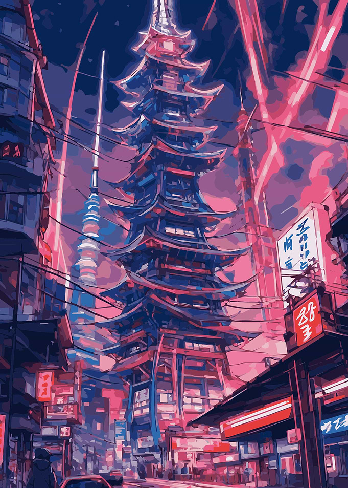 Neon Japan Tokyo Tower 6