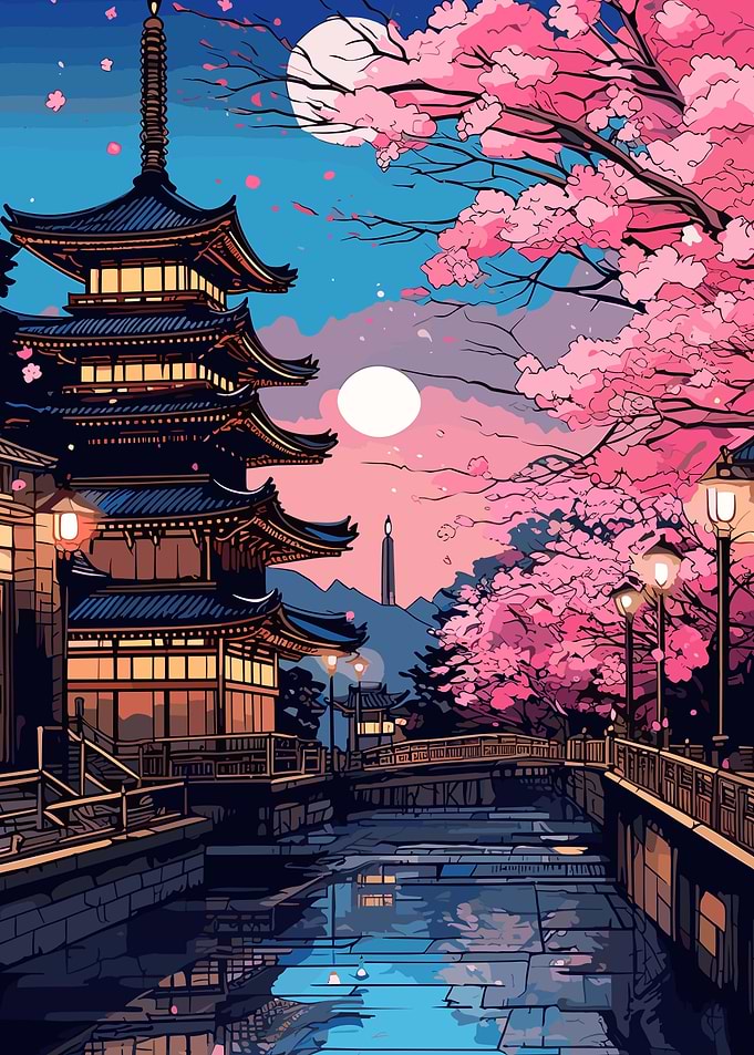 japanese street at night