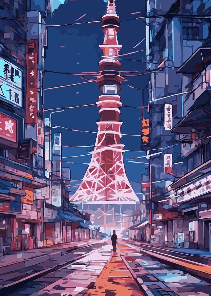 Neon Japan Tokyo Tower 4