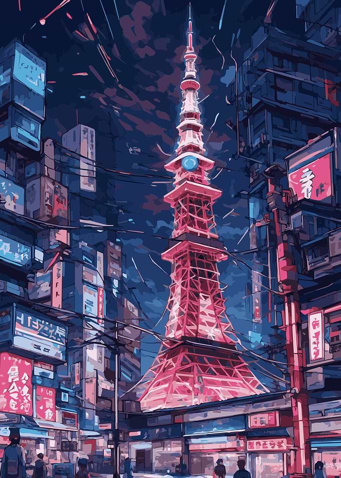 Neon Japan Tokyo Tower 5
