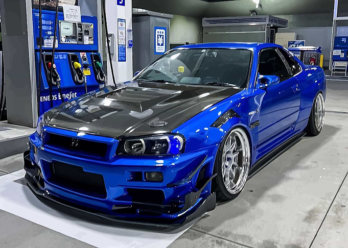 black and blue cars