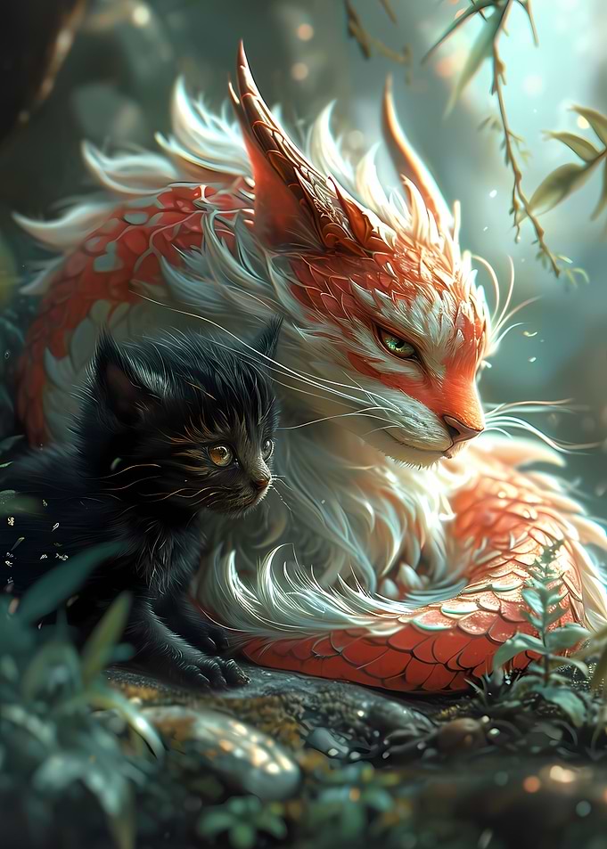 Fantasy Cat Dragon Kitten