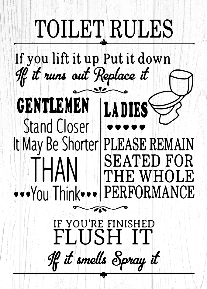 Toilet Rules Funny