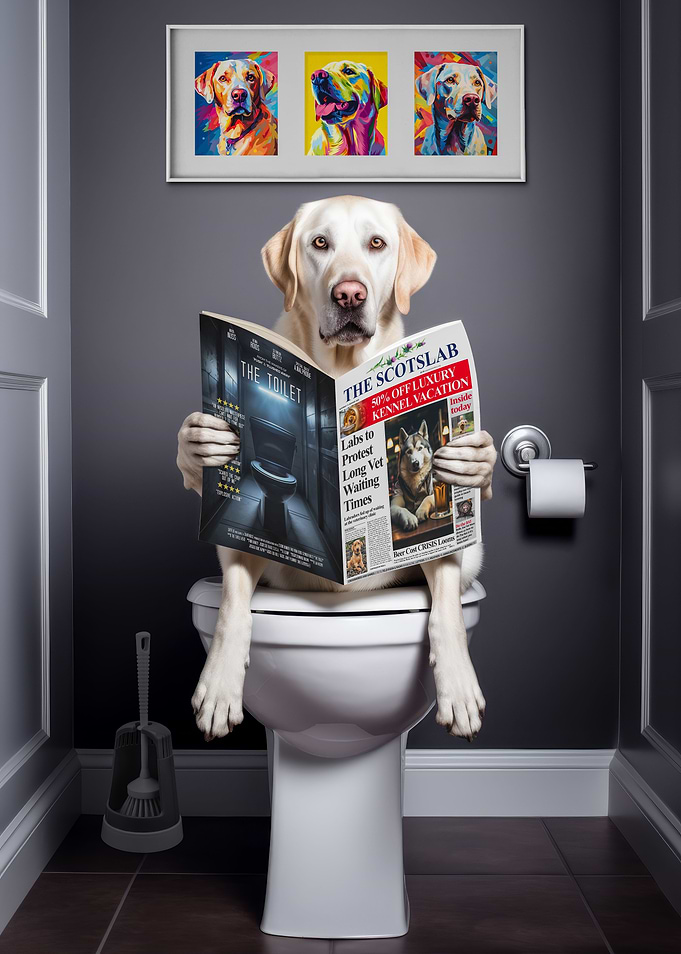 Labrador on the Toilet