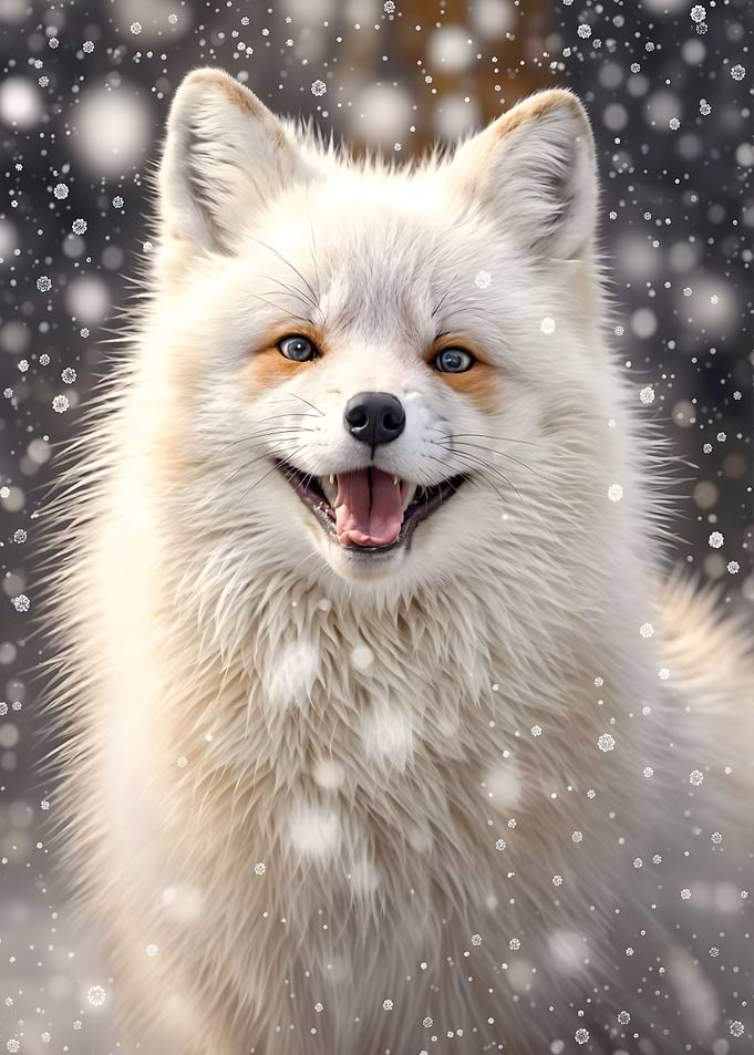 white snow fox