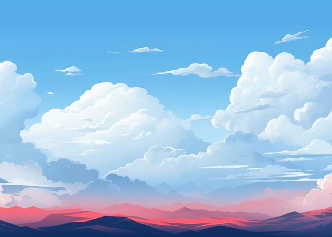 mountains and clouds