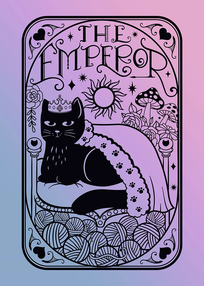 The Emperor Cat Tarot Card