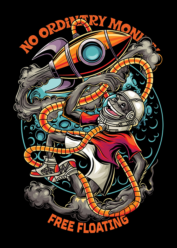 Astro Monkey With Text
