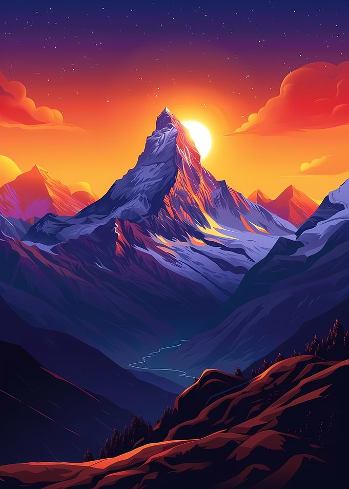 Sunset in Machapuchare