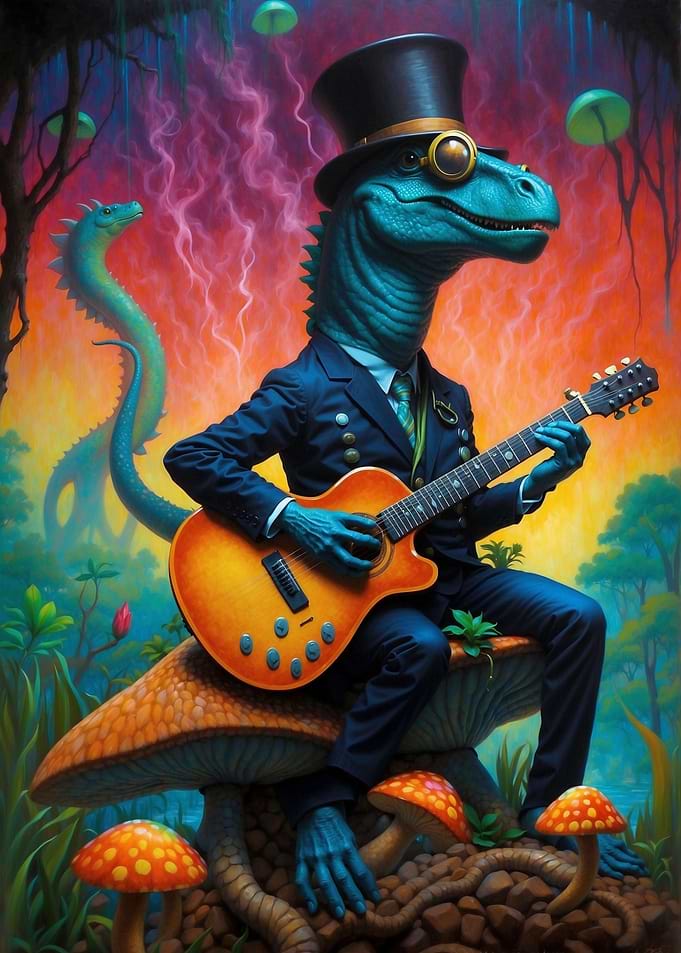 Surreal Guitar Dino