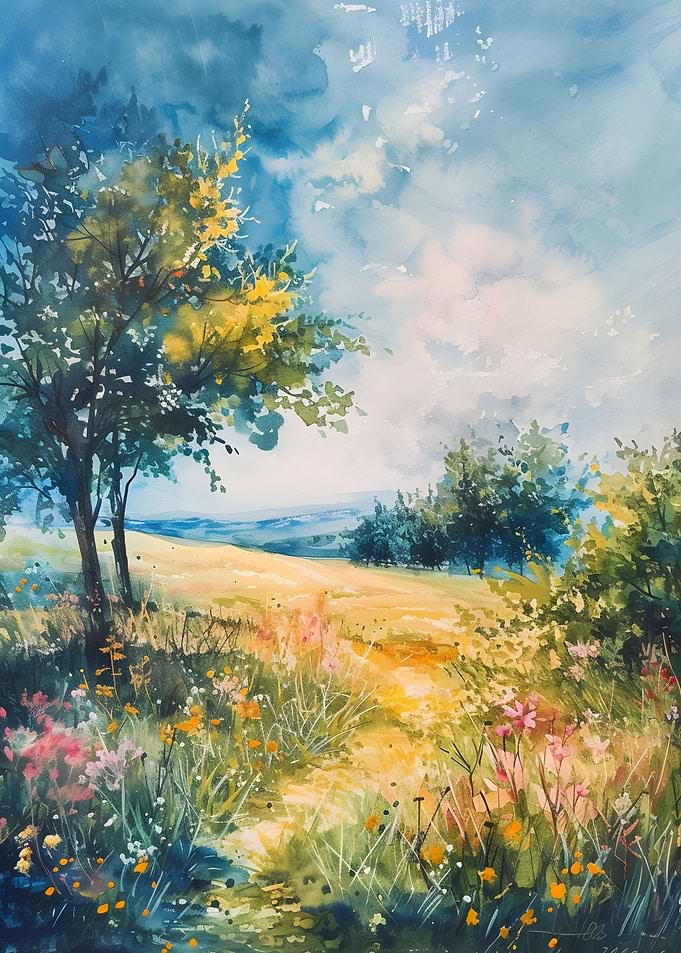 Meadow Acrylic Painting