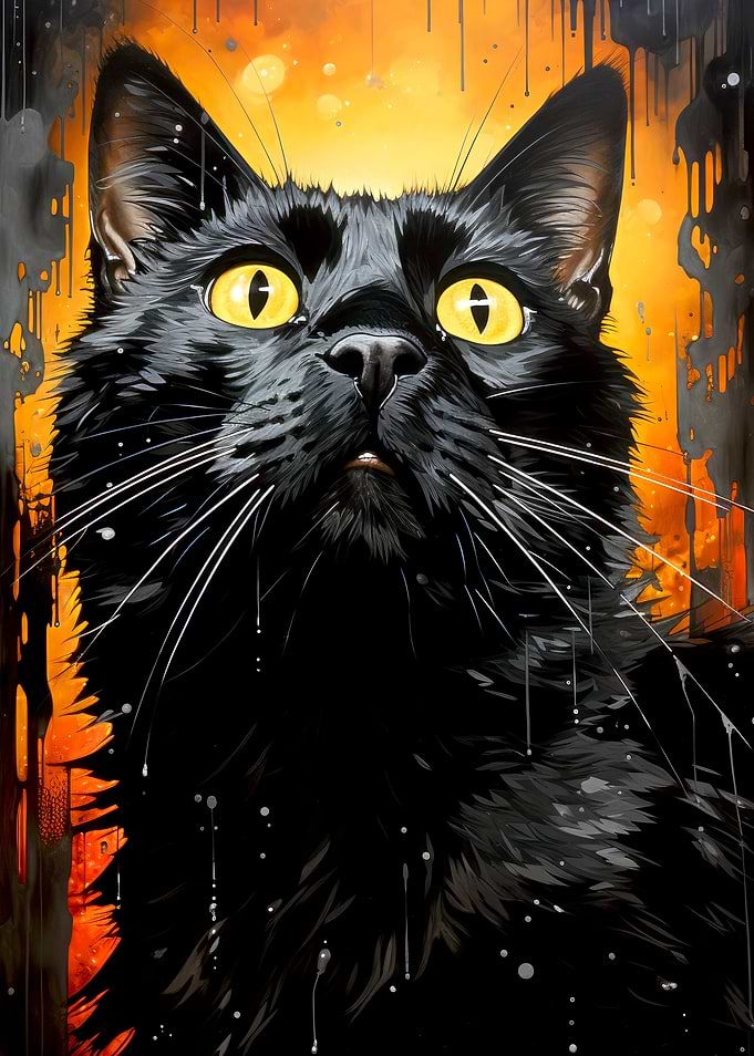 Black cat animal