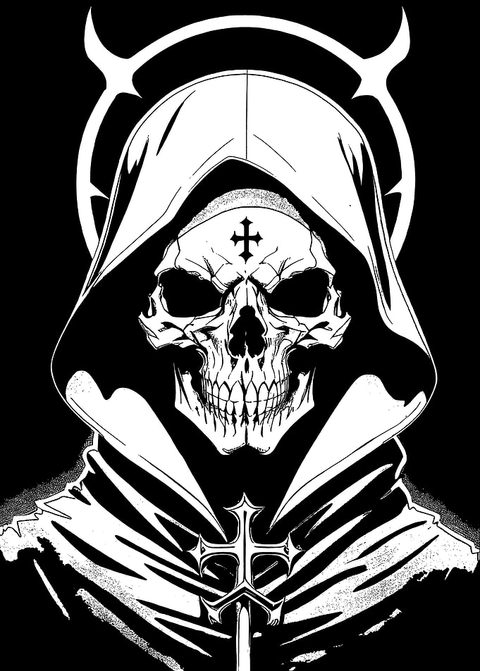 Demon Skull Drawing